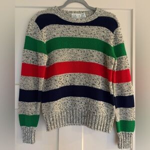 Ella Crewneck Sweater - Gray, Green, Red, and Blue - Vintage!